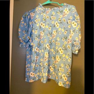 Blue floral blouse